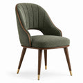 Sedia imbottita con braccioli in tessuto verde oliva, 61 × 64 × 86 cm