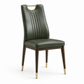 Sedia moderna in similpelle verde oliva, 50 × 58 × 95 cm, con schienale alto